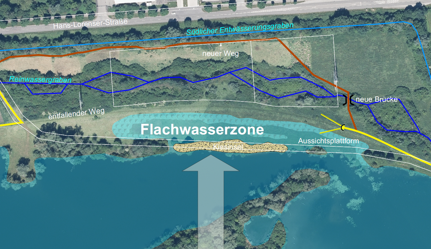 Umgestaltung des Ufers im Naturschutzgebiet Lichternsee