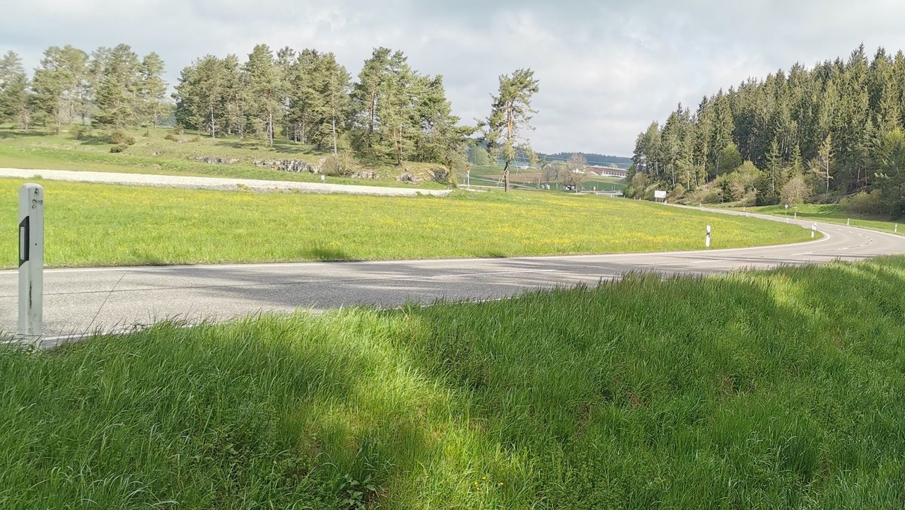 Fahrbahn der B 313 zwischen Trochtelfingen und der Haid