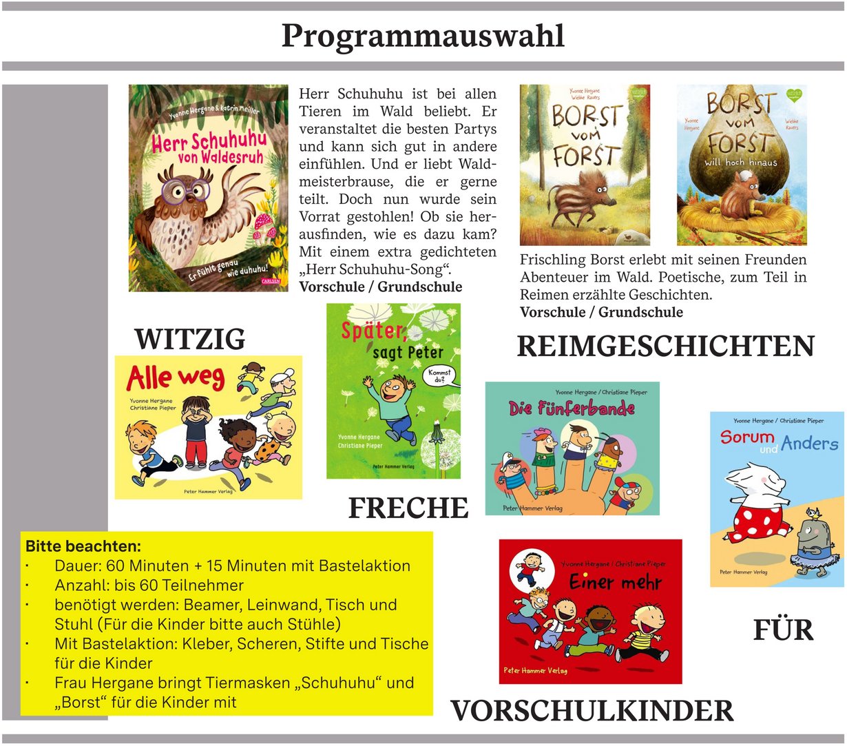 Auszug aus der Programmseite der Veranstaltungsreise 2026 mit Yvonne Hergane