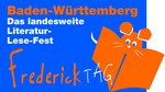 Freiderick-Logo; man sieht einen Schriftzug auf blauen Hintergrund und eine Maus