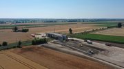 Juli 2022: Bauwerk 5: Brücke über die Bahnstrecke Ulm-Friedrichshafen
