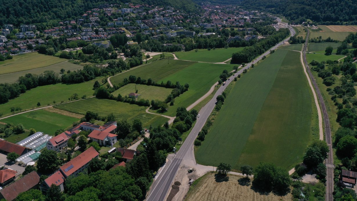 Luftbild einer Straße