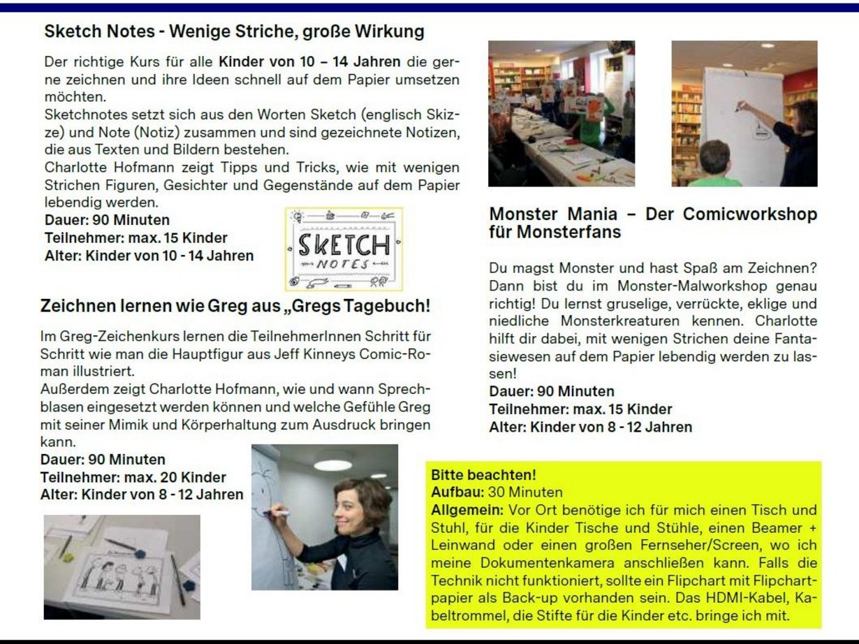 Auszug aus der Programmseite der Veranstaltungsreise 2025 mit Charlotte Hofmann