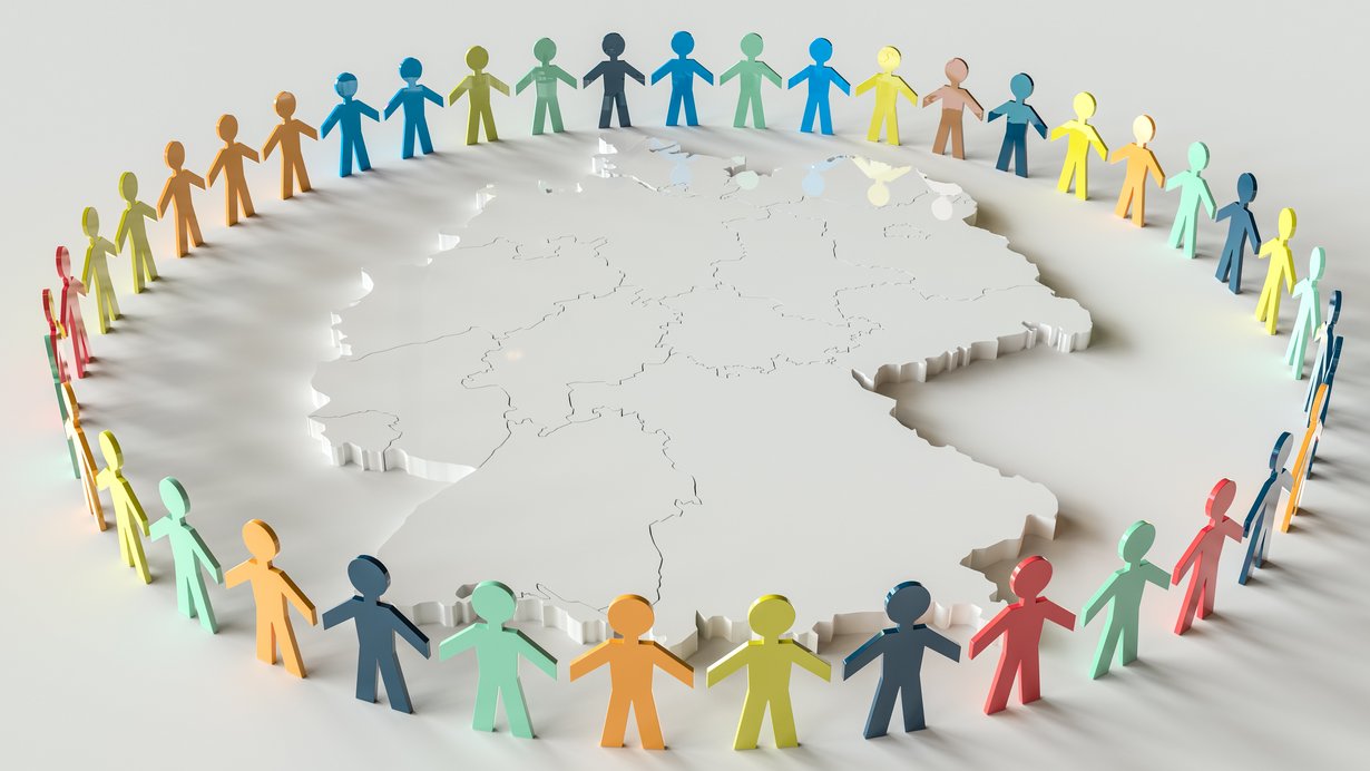 Symbol: Menschenkette um die Erde