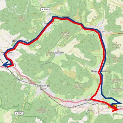 Plan der Umleitungsstrecke 4