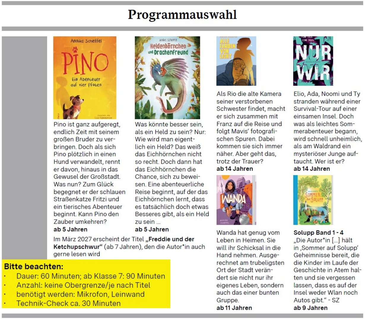 Annika Scheffel - Programmangebot