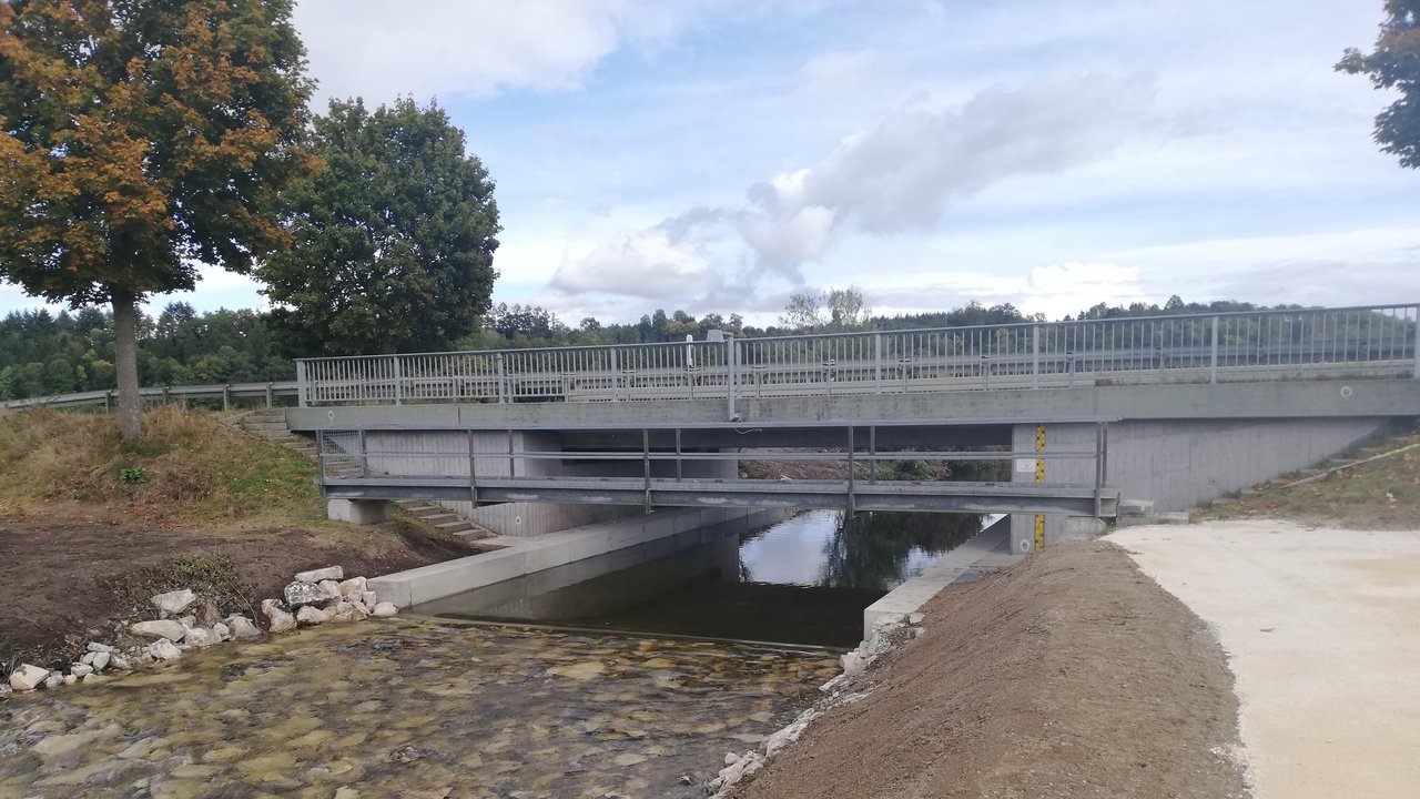 Blick auf die Pegelanlage Bittelschieß-Andeslbach