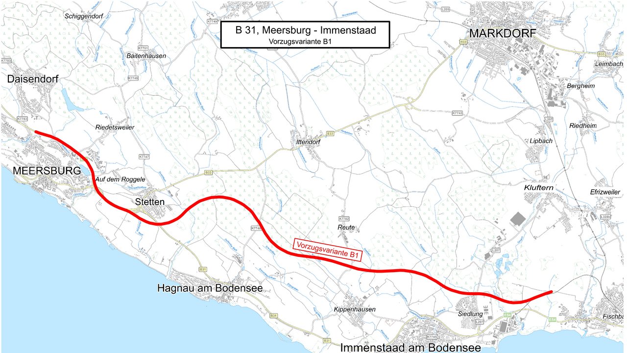 Karte B 31 Meersburg-Immenstaad Variante B1