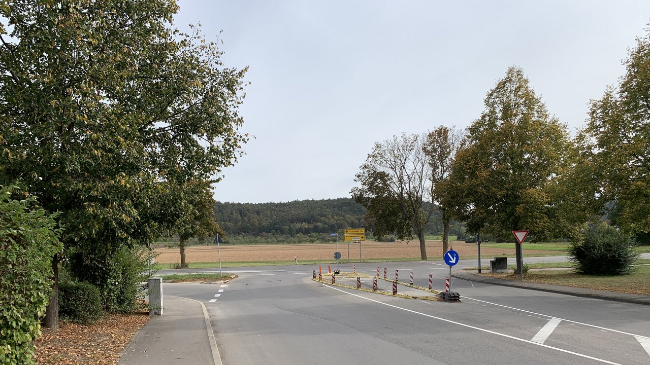 Das Foto zeigt die L 370 zwischen Rottenburg und Tübingen-Weilheim