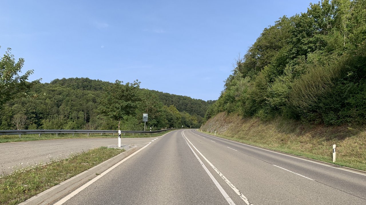 Zwiefalter Steige im Verlauf der B 312
