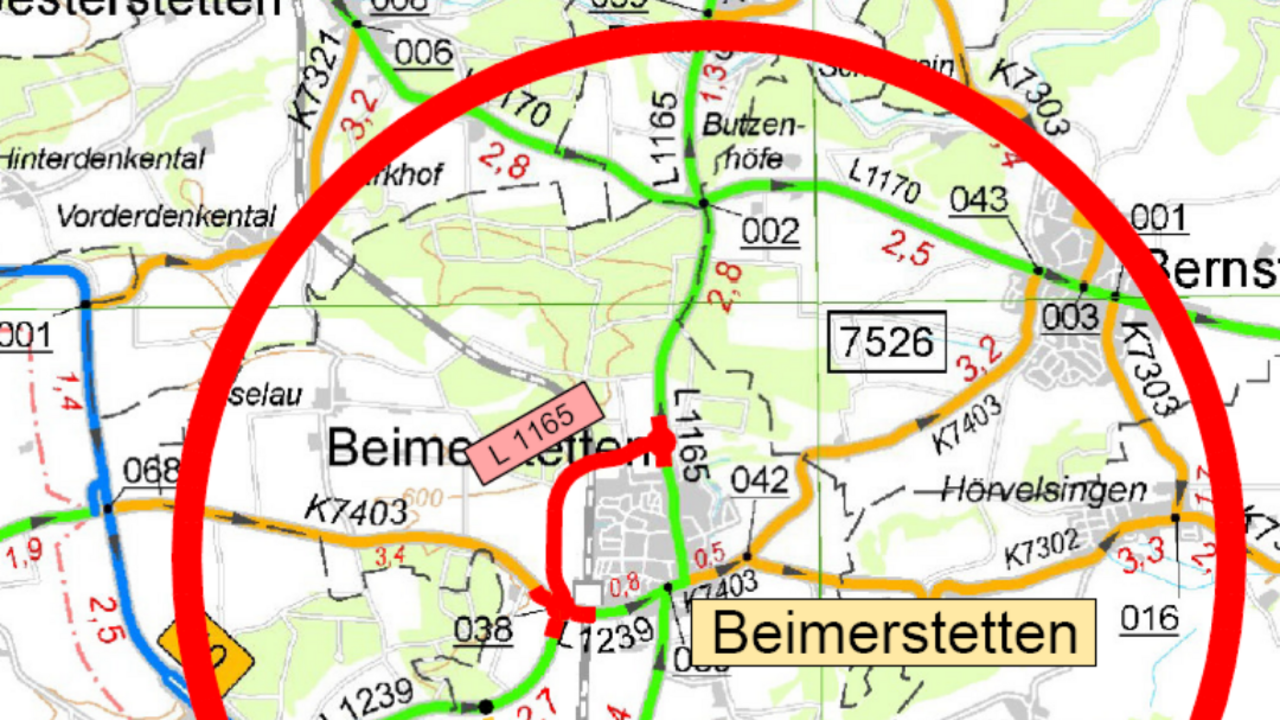Skizze Ortsumfahrung Beimerstetten