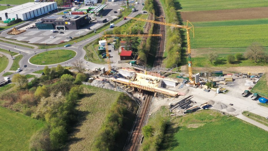 Brückeninstandsetzung über die Bahn bei Mössingen