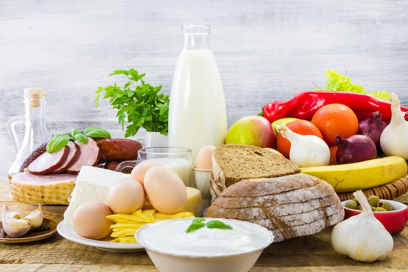 Obst, Gemüse, Eier, Milch