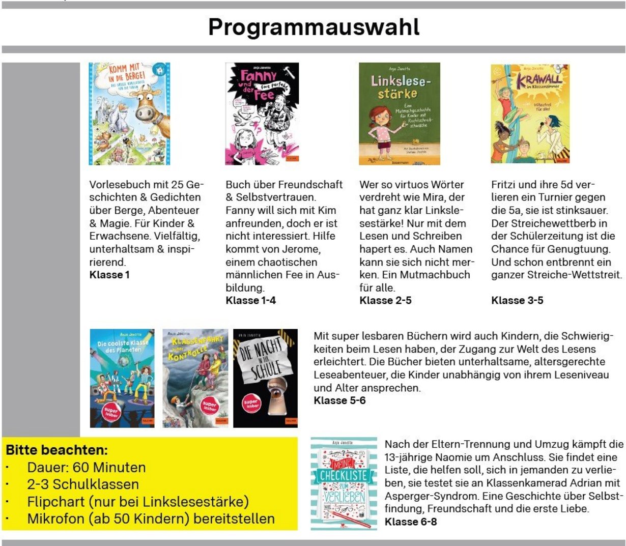 Auszug aus der Programmseite der Veranstaltungsreise zum Frederick Tag 2026 mit Anja Janotta