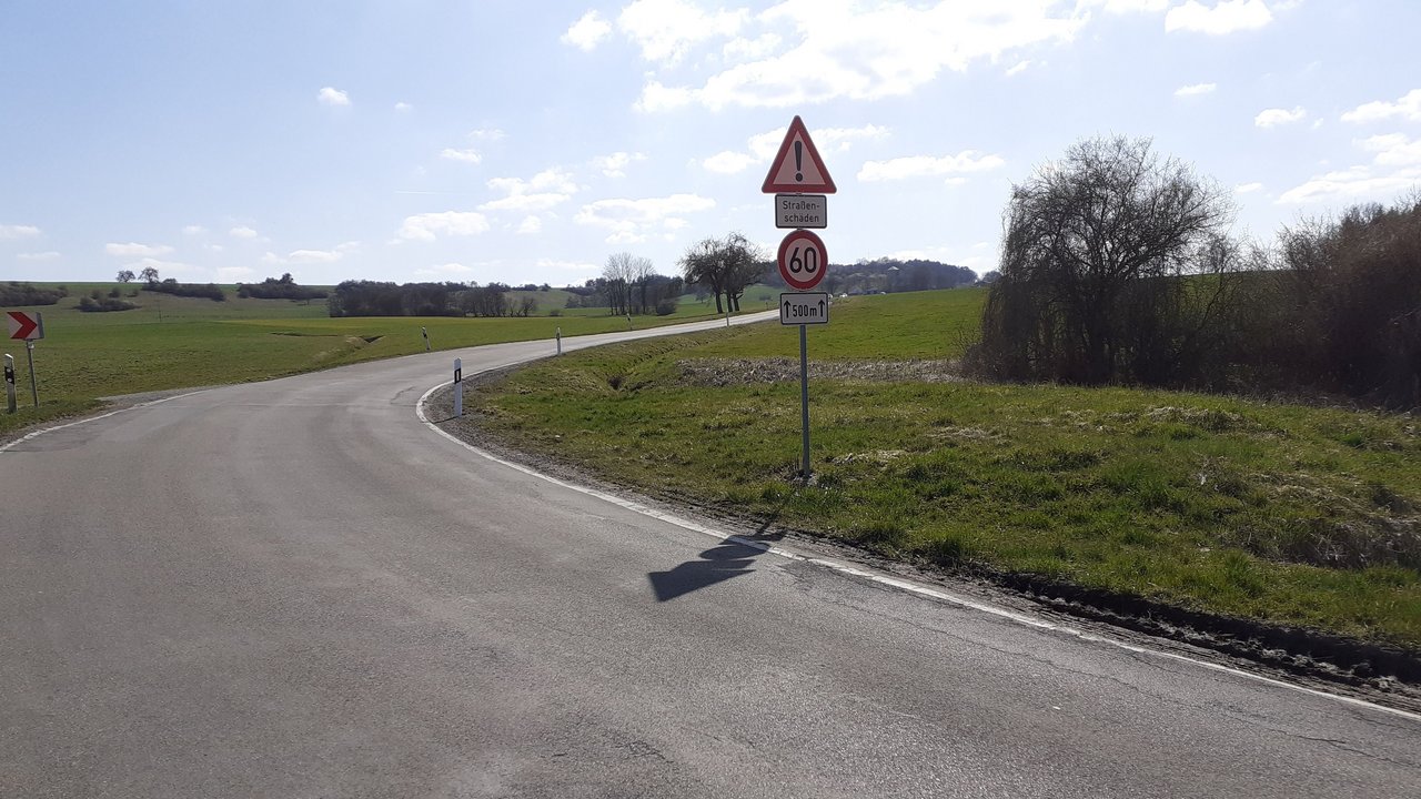 Landesstraße L 391 zwischen Grosselfingen und Rangendingen