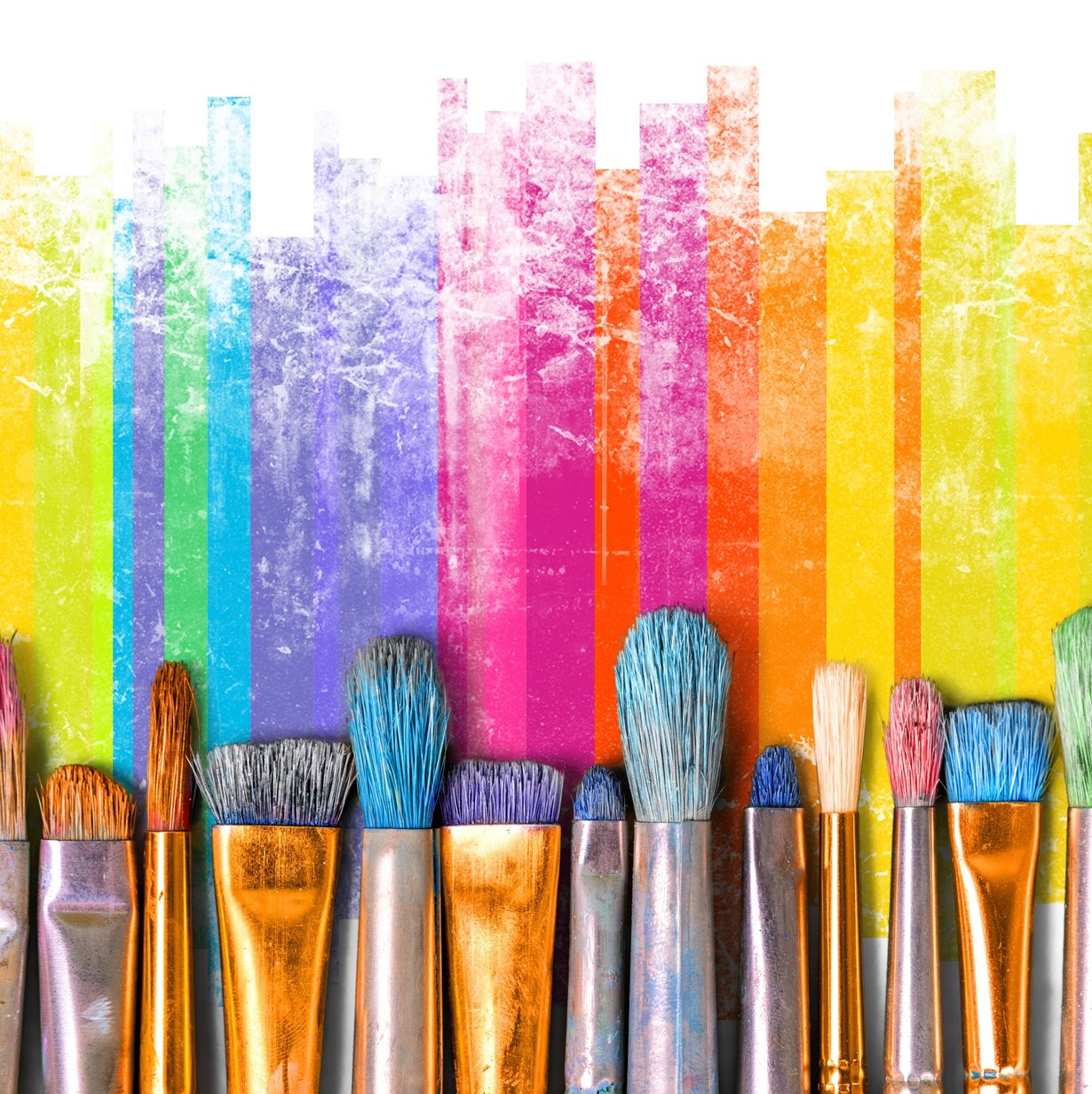 Buntgefärbte Pinsel