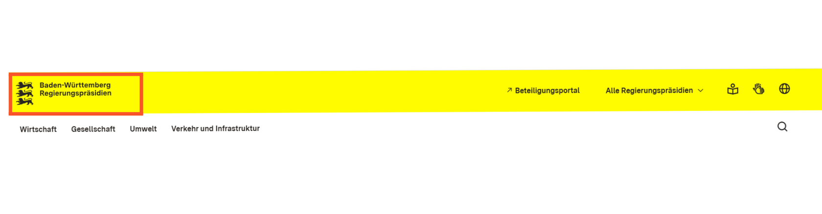 Der Screenshot zeigt das Standardlogo der Regierungspräsidien
