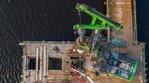 Bohrplattform im Donaukanal Betonage der Bohrpfähle