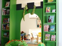 Bilderbuchburg mit Spielecke in der Bücherei im Forum Bodelshausen