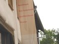 Stadtbücherei in der Zehntscheuer / Bürgerhaus Münsingen - Fahne Zehntscheuer / Bürgerhaus Münsingen - Aussenfahne: Kunstraum / Max Kommerell / Stadtbücherei in der Zehntscheuer / Theater