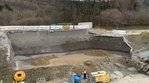 Eine Baugrube von oben. 
