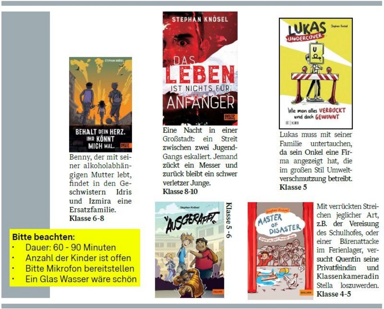 Auszug aus der Programmseite der Frederick-Veranstaltungsreise 2025 mit Stephan Knösel