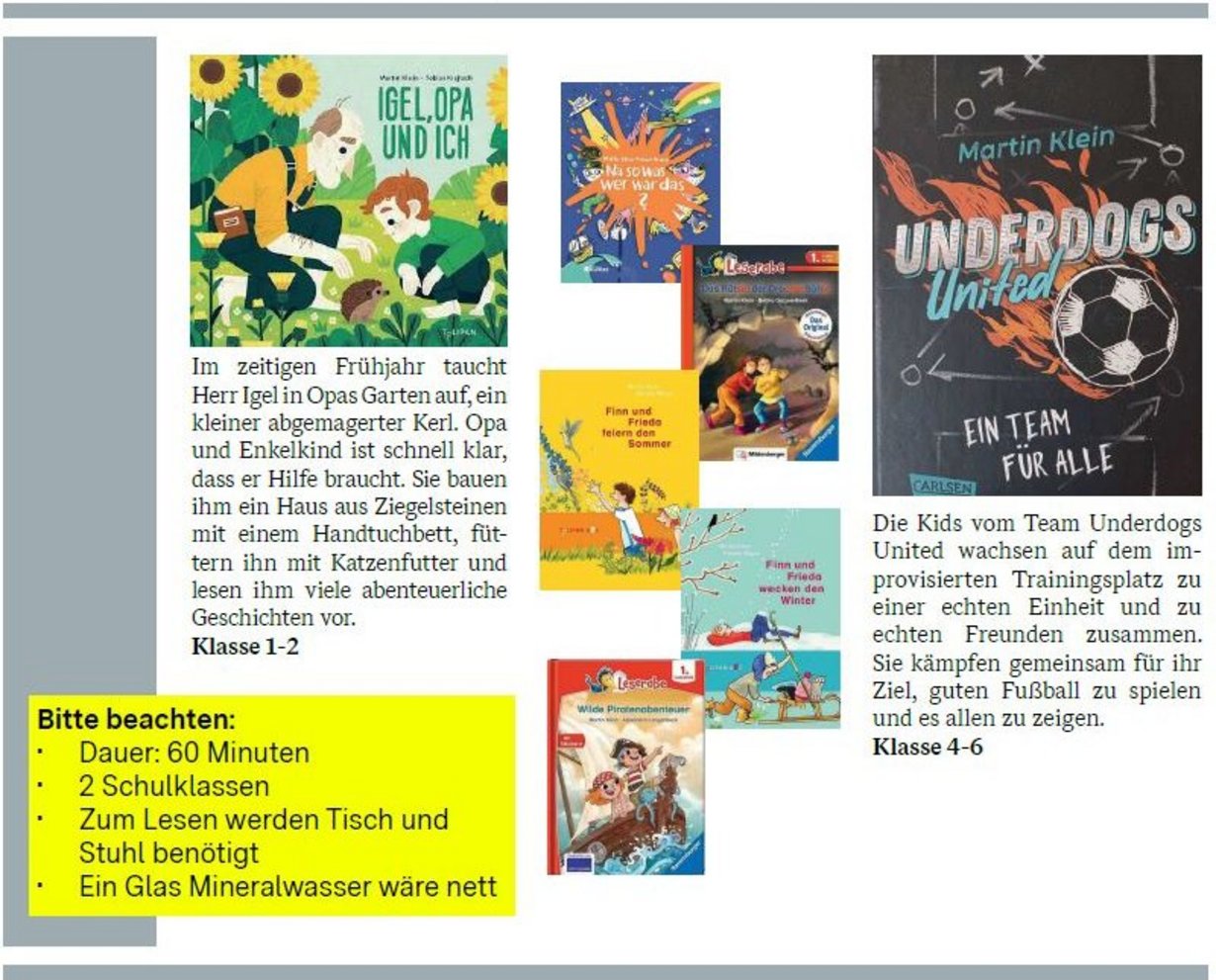 Auszug aus der Programmseite der Frederick-Veranstaltungsreise 2025 mit Martin Klein