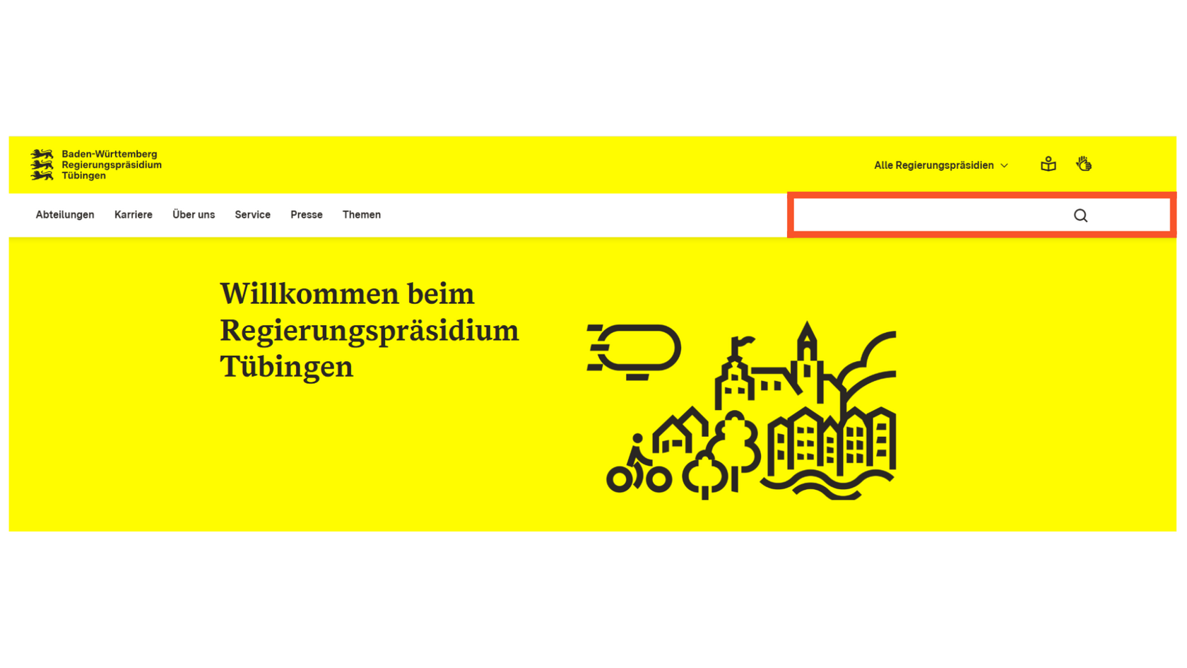 Das Symbolbild zeigt die Lupe als Icon für die Suche