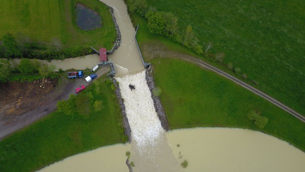 Luftbild Rückhaltebecken Urlau