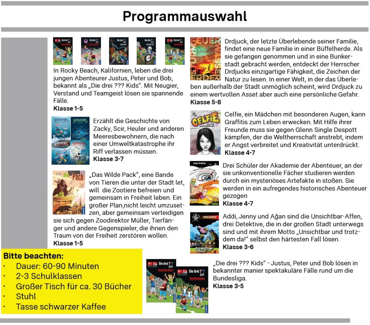 Auszug aus der Programmseite der Veranstaltungsreise zum Frederick Tag 2026 mit Boris Pfeiffer