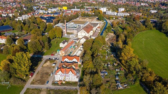 Wangen, Luftbild ERBA, nach der Sanierung