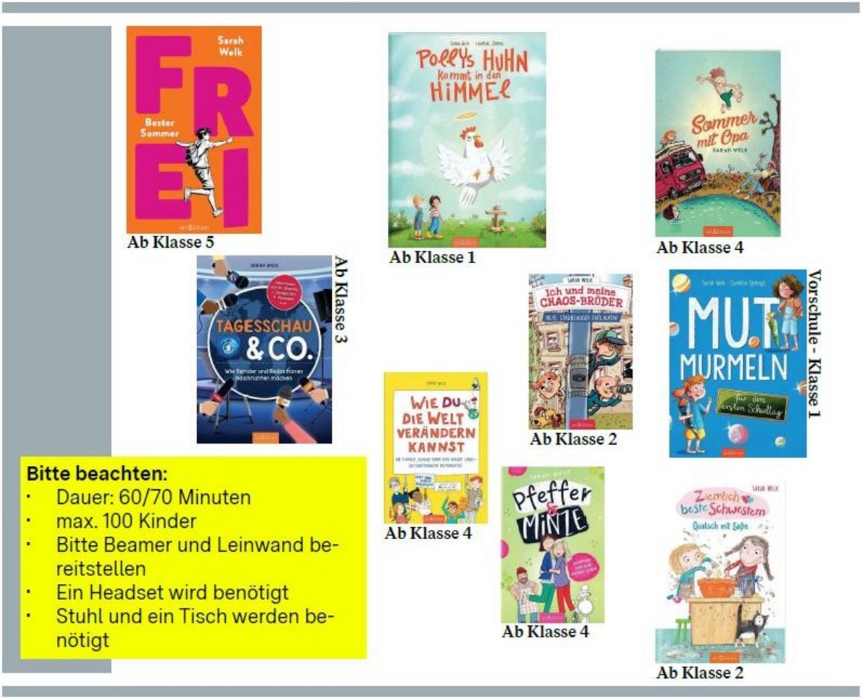 Auszug aus der Programmseite der Frederick-Veranstaltungsreise 2025 mit Sarah Welk