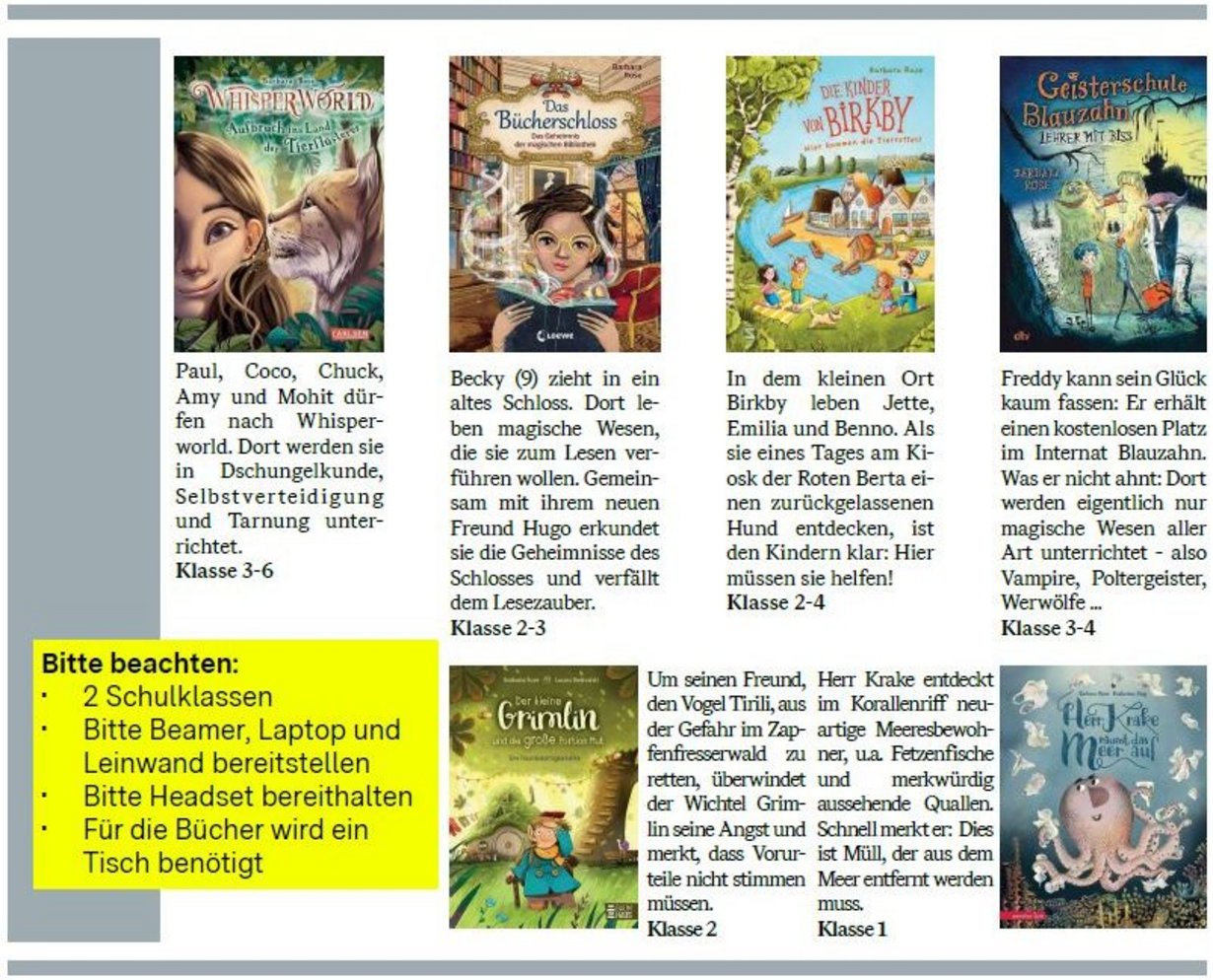 Auszug aus der Programmseite der Frederick-Veranstaltungsreise 2025 mit Barbara Rose