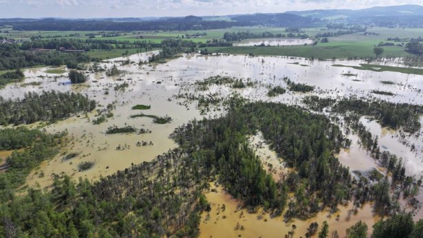 Luftaufnahme Hochwasserrückhaltebecken Urlau