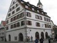 Stadtbücherei im Kornhaus, Wangen im Allgäu Fachwerkgebäude der Stadtbücherei im Kornhaus, Wangen im Allgäu
