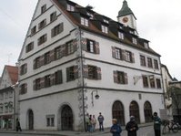 Fachwerkgebäude der Stadtbücherei im Kornhaus, Wangen im Allgäu 