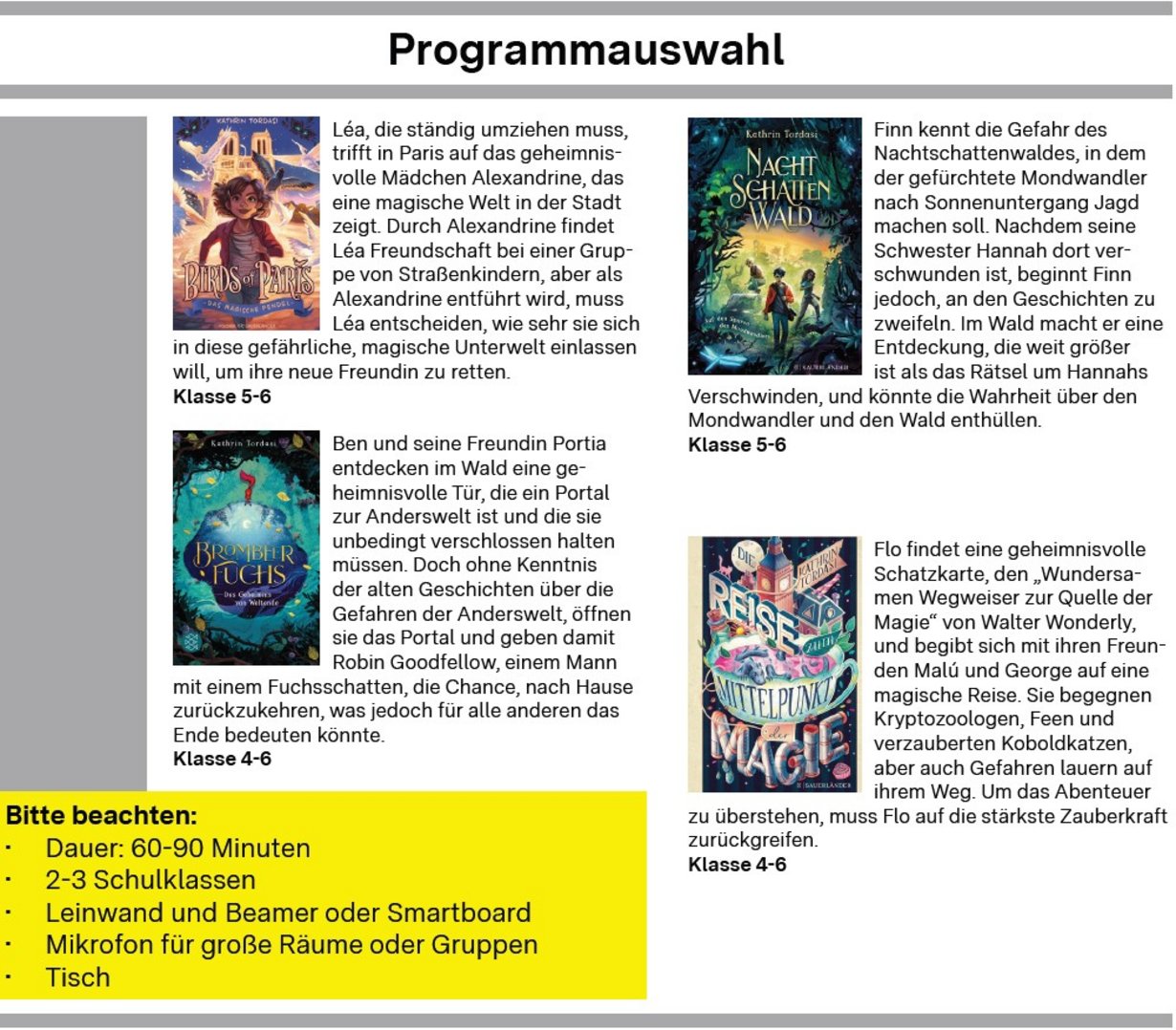 Auszug aus der Programmseite der Veranstaltungsreise zum Frederick Tag 2026 mit Kathrin Tordasi