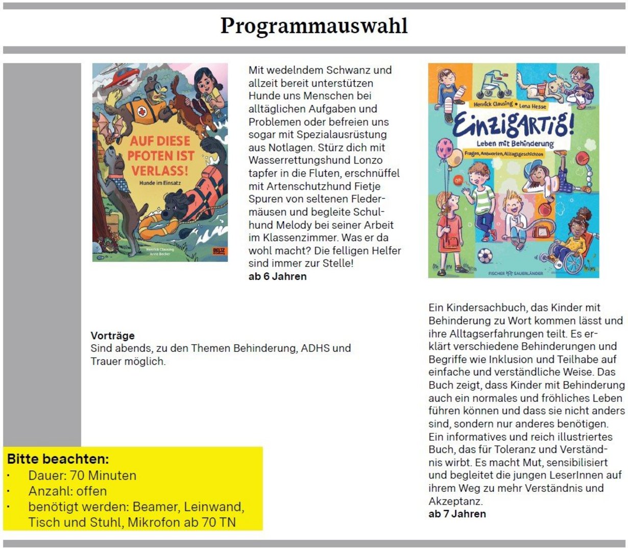 Henrick Clausing & Filou - Programmangebot