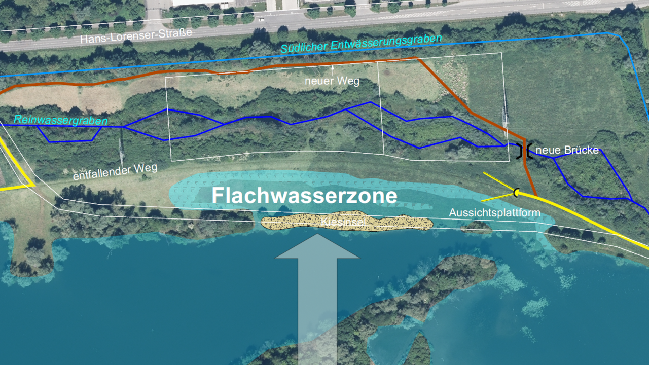 Umgestaltung des Ufers im Naturschutzgebiet Lichternsee
