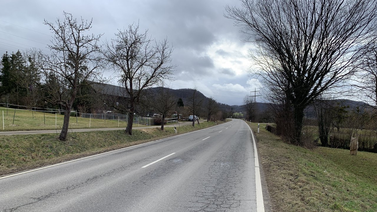 Das Foto zeigt Fahrbahnschäden auf der Stuhlsteige