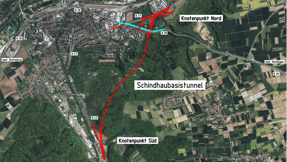 Übersichtskarte Schindhaubasistunnel