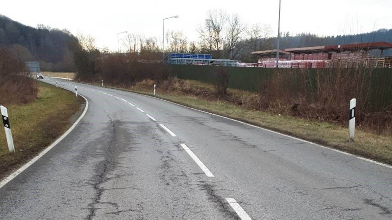 Blick auf die B 32 zwischen Sigmaringen und Sigmaringendorf