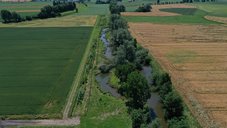 Eine Flussaue von oben